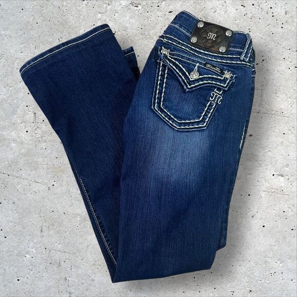Miss Me Women’s Jeans Size 28 Boot Cut Dark Wash Denim J5501AB58 - Picture 1 of 12